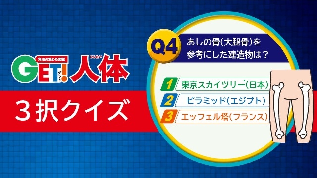 からだの謎に迫る！ 『図鑑GET！ 人体』３択クイズ 第４問
